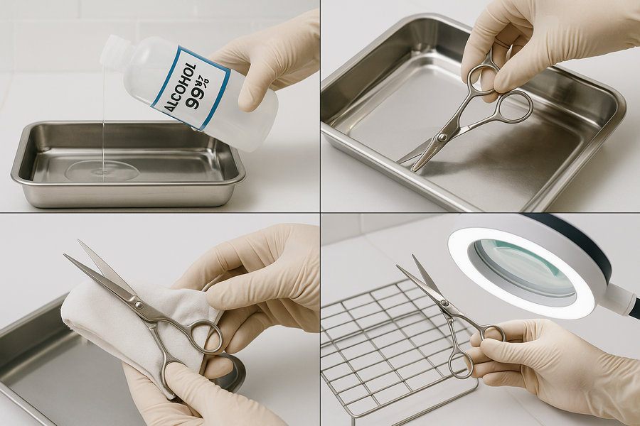 Scissors Cleaning for Medical Cannabis